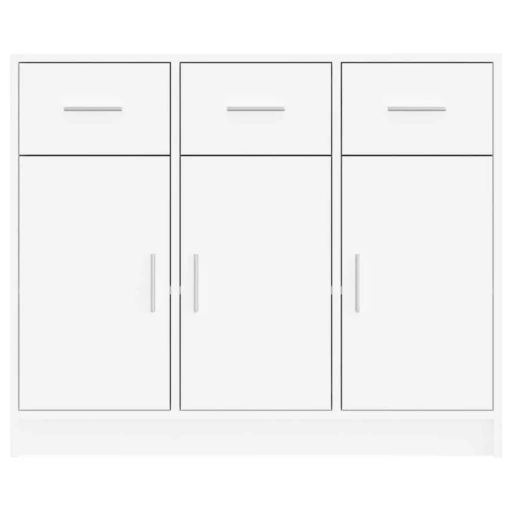 Sideboard 91x28x75cm White Engineered Wood Storage Cabinet