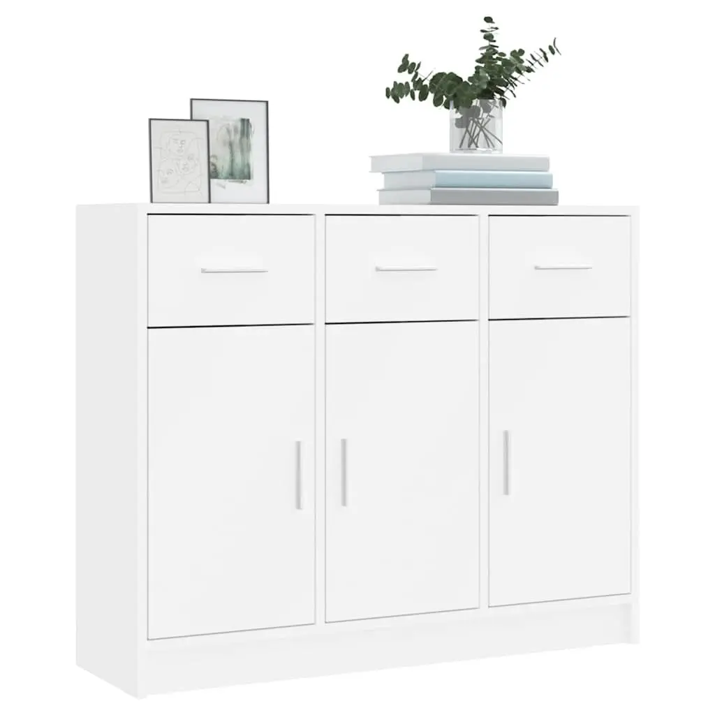 Sideboard 91x28x75cm White Engineered Wood Storage Cabinet
