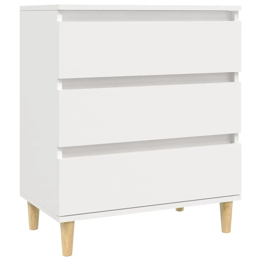 Sideboard White 60x35x70 cm Storage Cabinet 3 Drawers Engineered Wood Cupboard