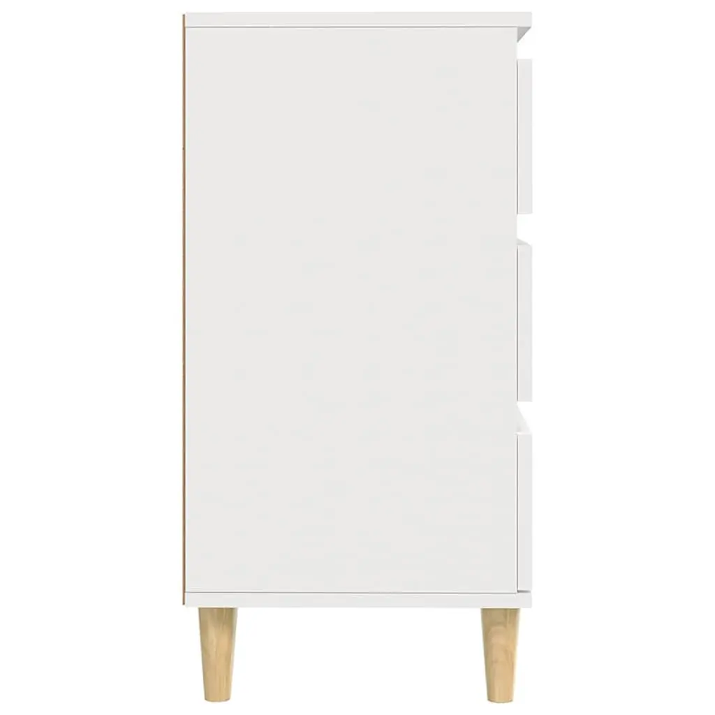 Sideboard White 60x35x70 cm Storage Cabinet 3 Drawers Engineered Wood Cupboard