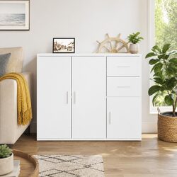 Stylish White Storage Cabinet 91x29.5x75 cm for Your Home