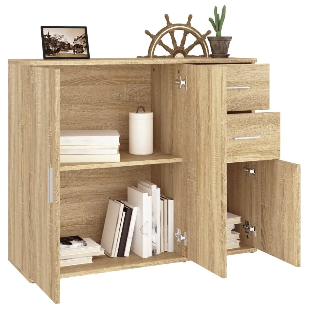 Sideboard 91x29.5x75cm Engineered Wood Brown Storage Buffet Cupboard
