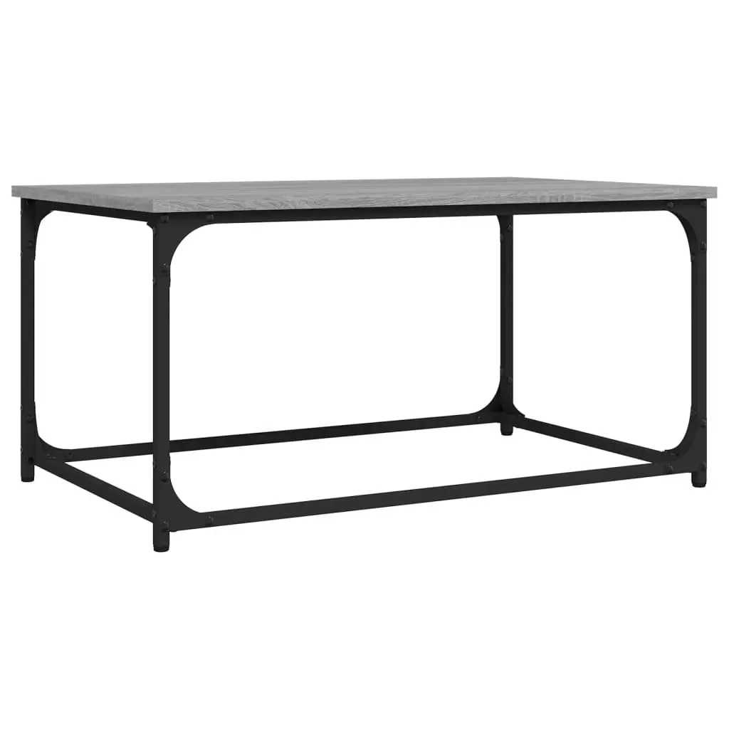 Coffee Table 80x50x40 cm Grey Sonoma Engineered Wood Top Iron Frame