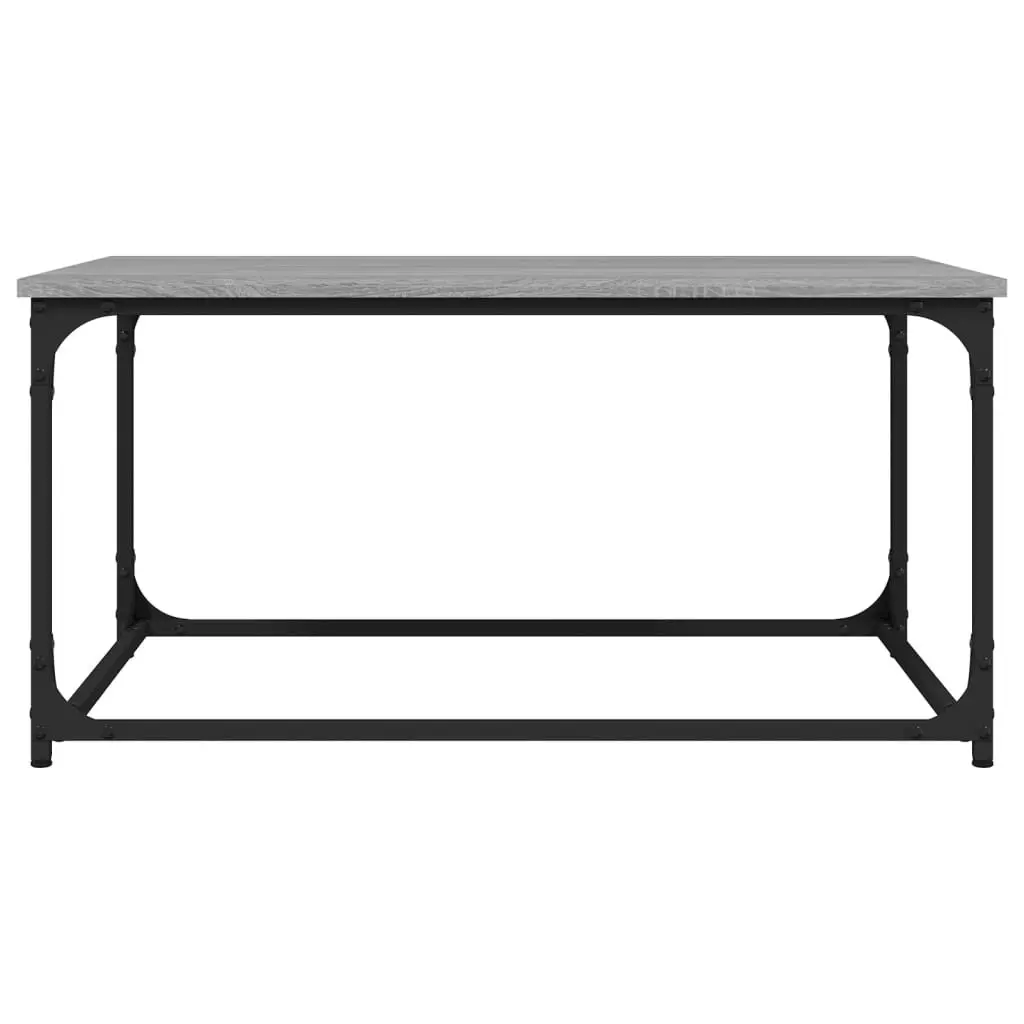 Coffee Table 80x50x40 cm Grey Sonoma Engineered Wood Top Iron Frame