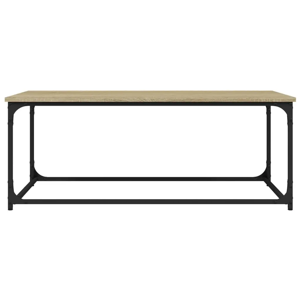 Coffee Table Brown Engineered Wood Iron Frame Living Room Accent Furniture
