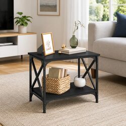 Enhance Your Living Room with This Chic Black Side Table