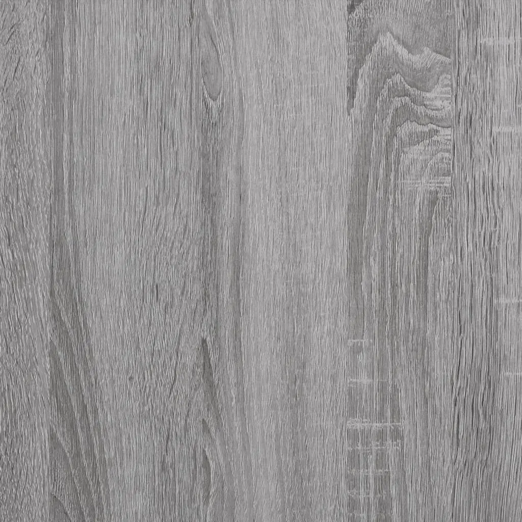 Grey Engineered Wood Side Table with Storage Industrial Frame
