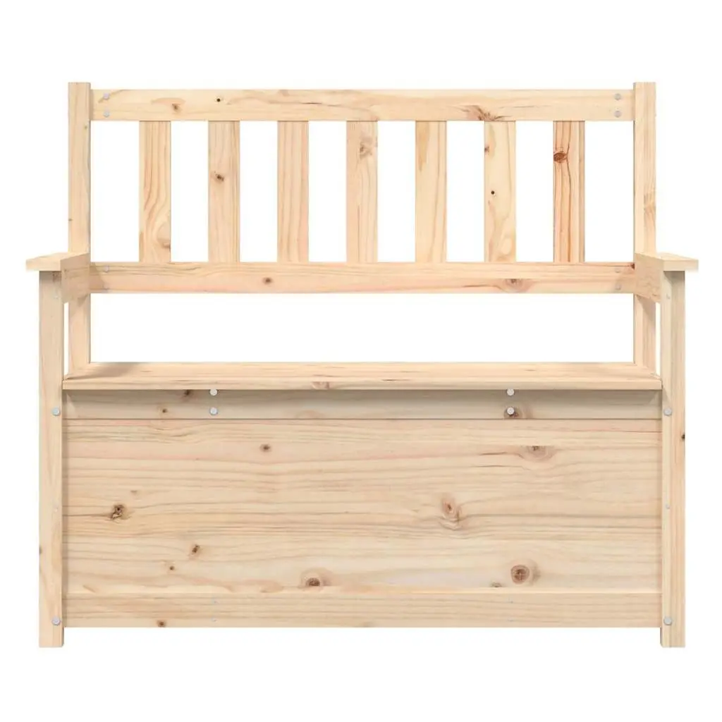 Storage Bench 112.5x51.5x96.5cm Solid Pine Wood Brown Backrest Armrests