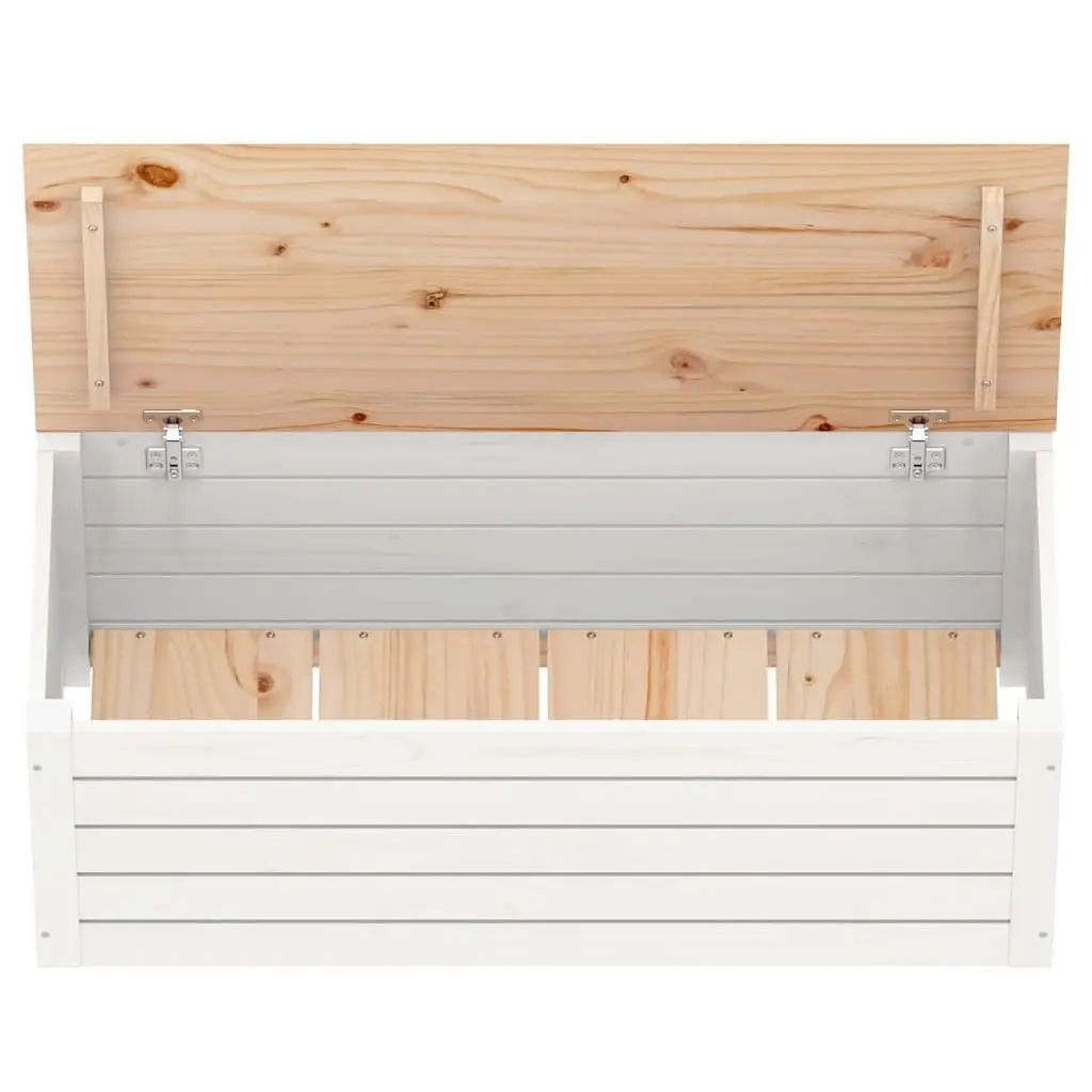 Storage Box 89x36.5x33 cm Solid Pine Wood Chest with Hinged Lid Organiser