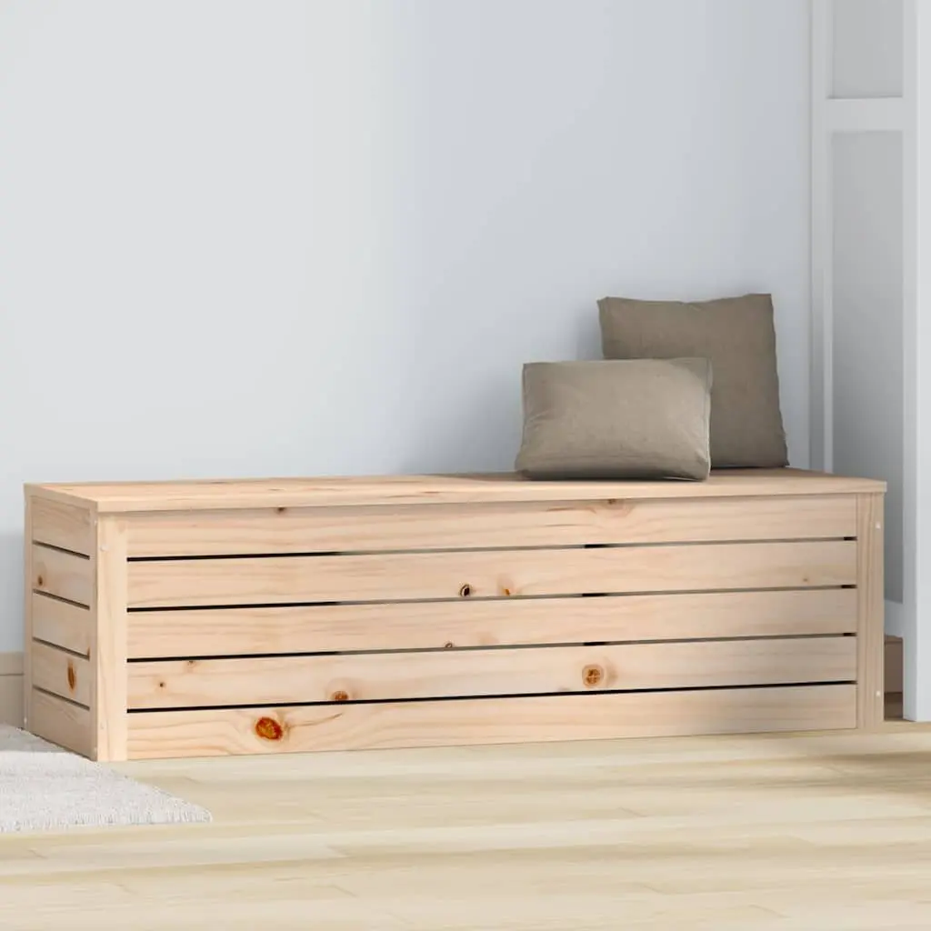 Storage Box Solid Pine Wood Chest Trunk Organiser Bedroom Living Room Brown