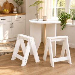Enhance Your Space with 2 White Pine Bar Stools