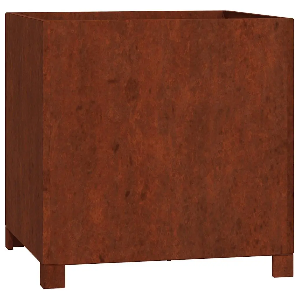 Planters with Legs 50x50x50 cm Brown Corten Steel Garden Raised Bed 2 pcs