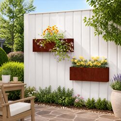 Enhance Your Outdoor Space with 2 pcs Corten Steel Wall Planters for Gardens