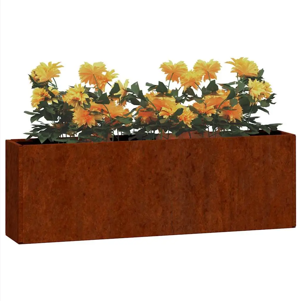 Wall Planters 2 pcs Corten Steel Outdoor Decoration Brown Weather Resistant