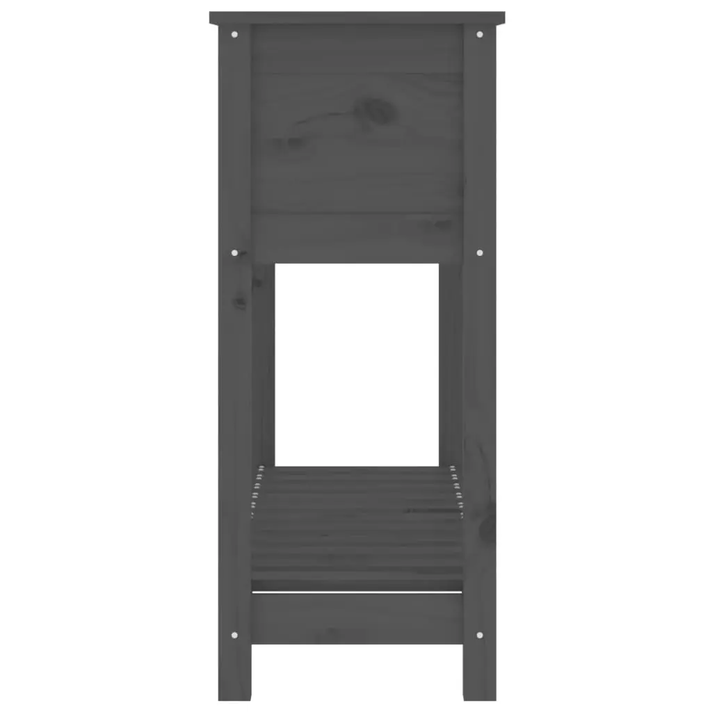 Wooden Garden Planter Grey Raised Flower Bed with Shelf Storage