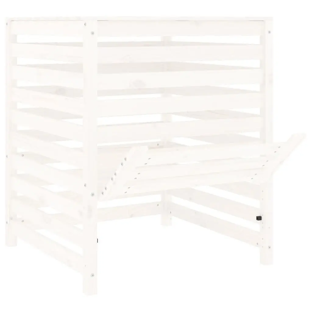 Wooden Composter Bin White Solid Pine 82.5x82.5x99.5cm Garden Waste Recycling
