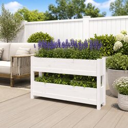 Enhance Your Outdoor Space with a White Wooden Planter