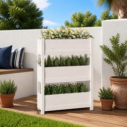 Elevate Your Space with a White Wooden Planter Box