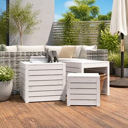 Elevate Your Space with 3-Piece White Garden Storage Boxes