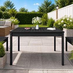 Black Pine Wood Garden Table for Outdoor Gatherings