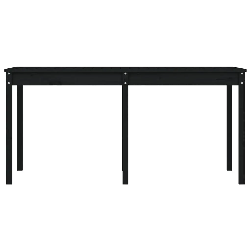 Solid Pine Wood Garden Table Black Outdoor Patio Furniture 1595cm x 825cm x 760cm