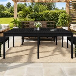 Outdoor Patio Table Black 203.5x100x76cm Solid Pine