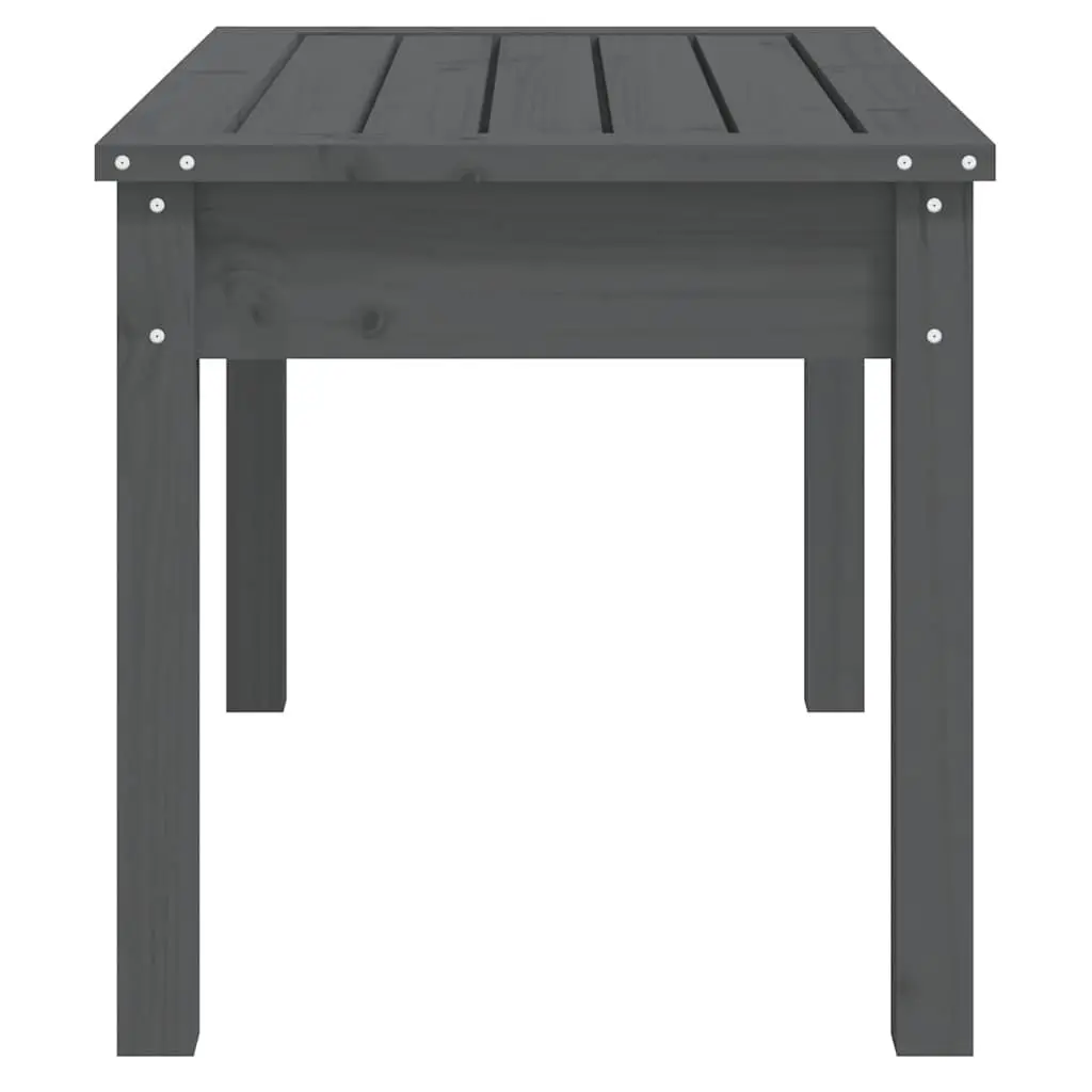 Outdoor Garden Bench Grey Solid Wood Pine Patio Seating Furniture Slatted Design