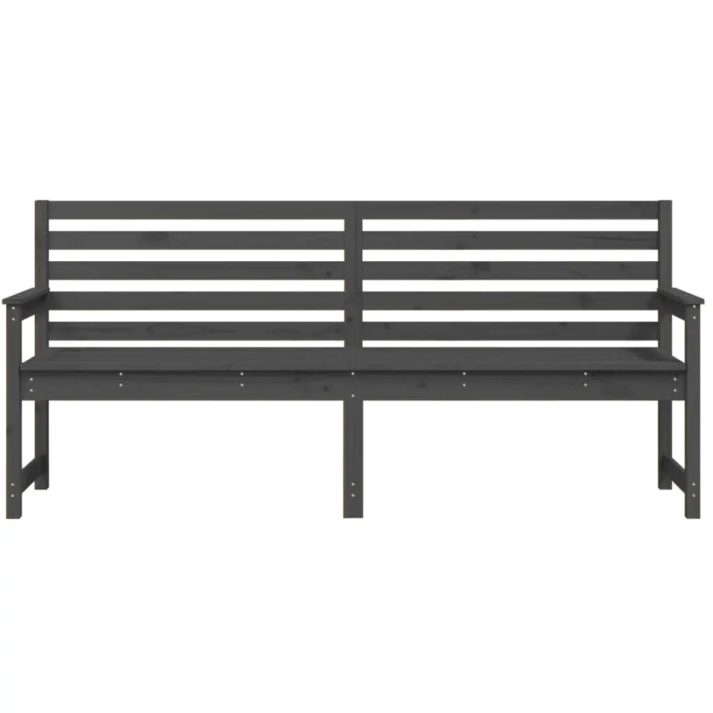 Garden Bench Outdoor Wooden Seating with Armrests and Backrest Grey