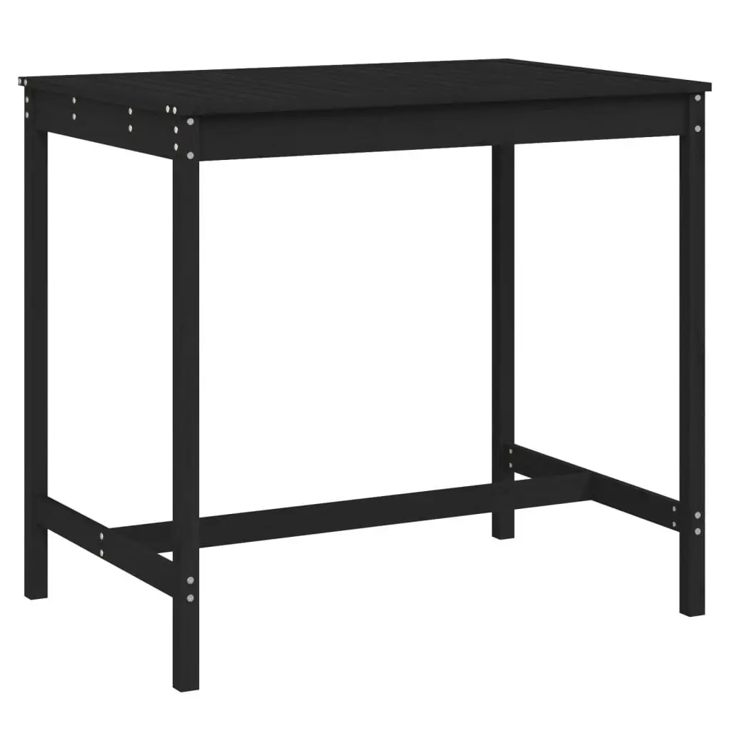 Garden Table Solid Wood Pine Black Outdoor Patio Furniture 121x82.5x110cm