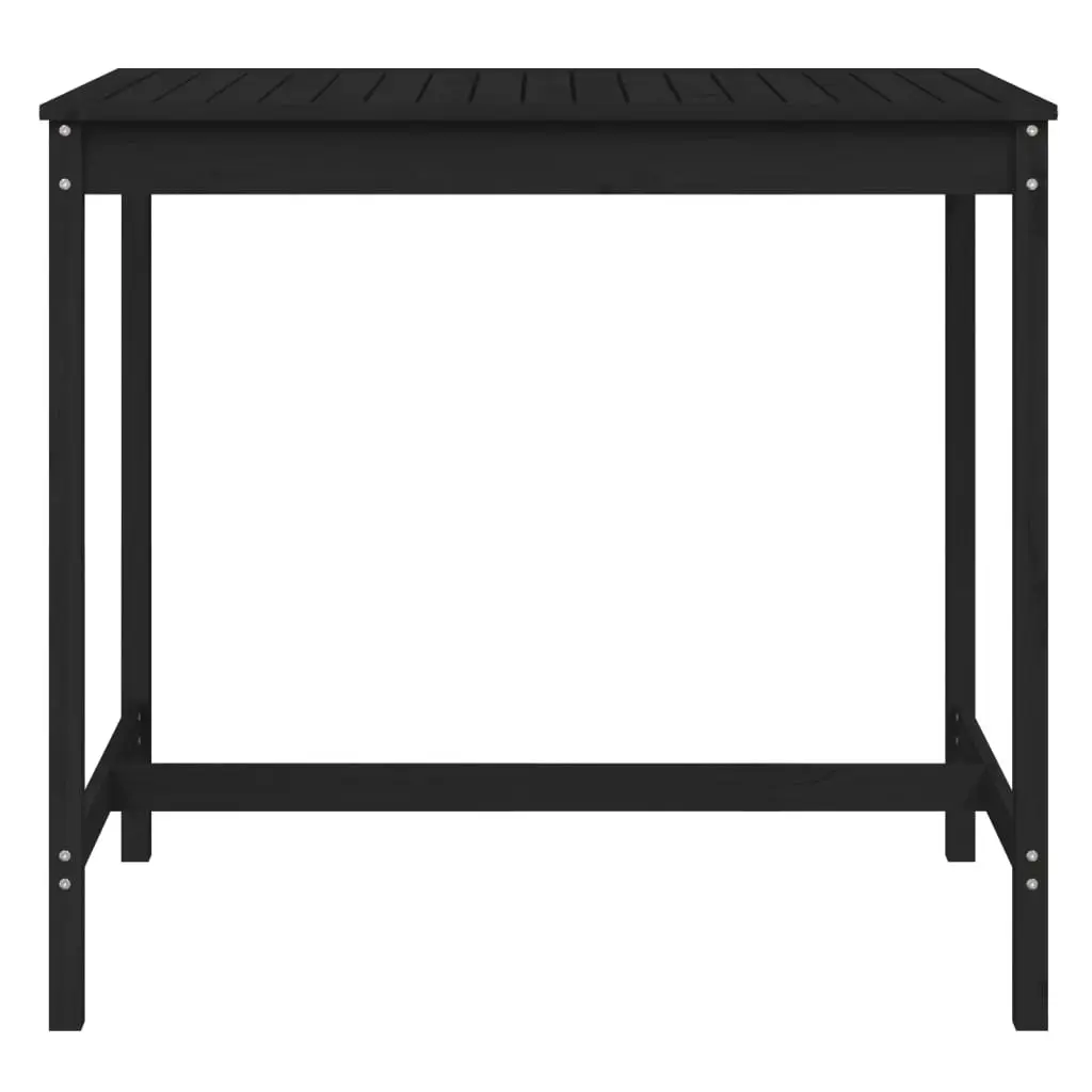 Garden Table Solid Wood Pine Black Outdoor Patio Furniture 121x82.5x110cm