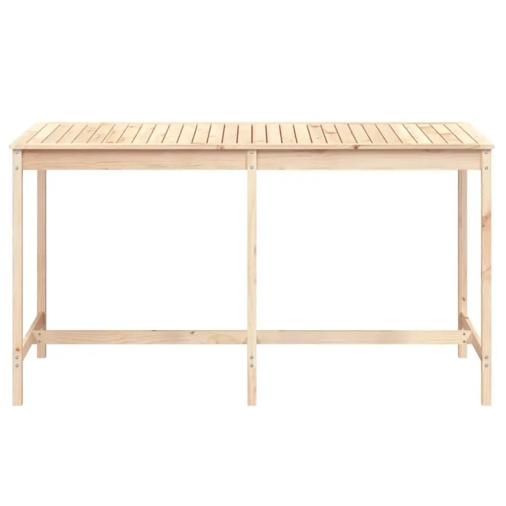 Solid Wood Pine Garden Table Outdoor Patio Furniture Brown 203.5x90x110cm