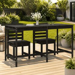 Enhance Your Outdoor Space with a Wooden Garden Table - Black