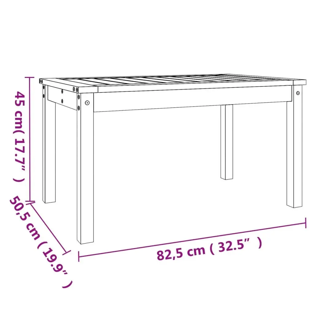 Garden Table 82.5x50.5x45cm Solid Wood Douglas Brown Outdoor Dining Furniture