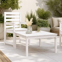 White Pine Wood Garden Table - Perfect for Outdoor Meals 82.5x82.5x45cm