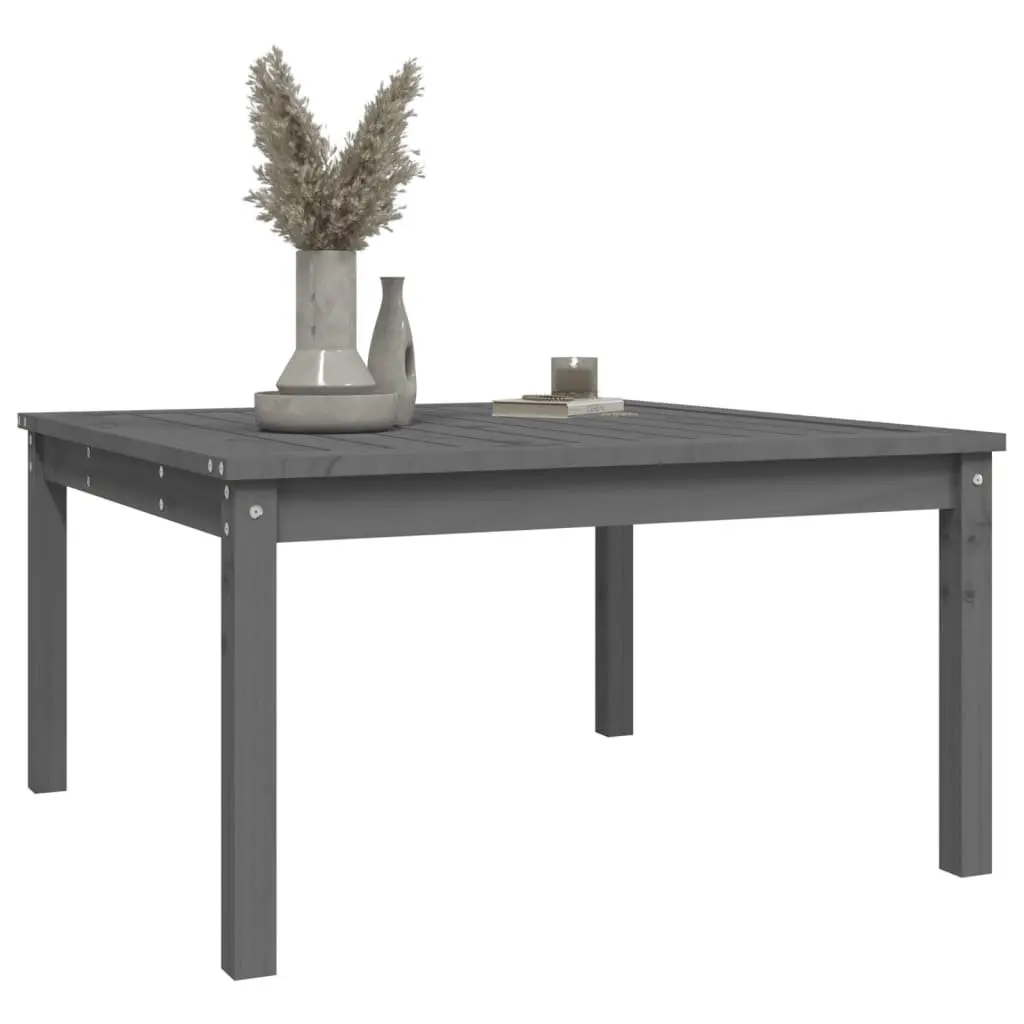 Garden Table 82.5x82.5x45cm Grey Solid Wood Pine Outdoor Dining Furniture