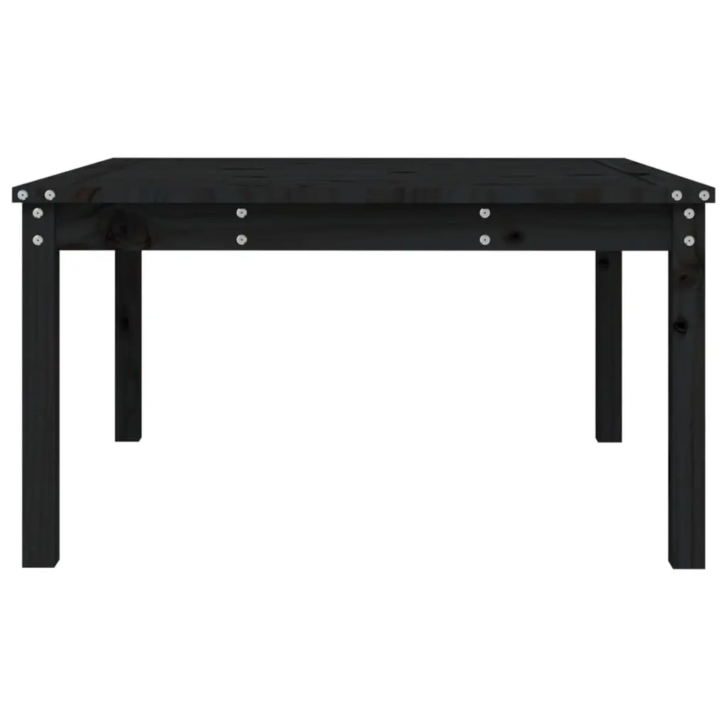 Garden Dining Table 82.5x82.5x45cm Solid Pine Wood Black Outdoor Furniture