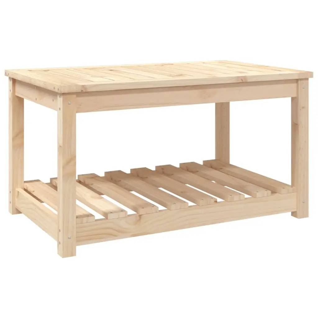 Solid Wood Garden Table 82.5x50.5x45cm Brown Sturdy Outdoor Furniture