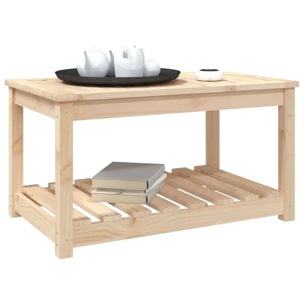 Solid Wood Garden Table 82.5x50.5x45cm Brown Sturdy Outdoor Furniture