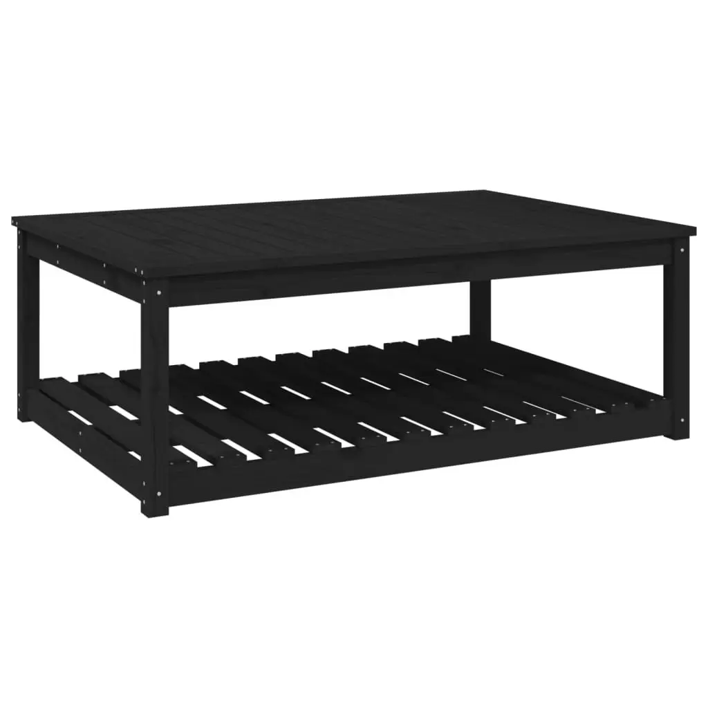 Garden Table 121x82.5x45cm Solid Pine Wood Black Outdoor Patio Furniture
