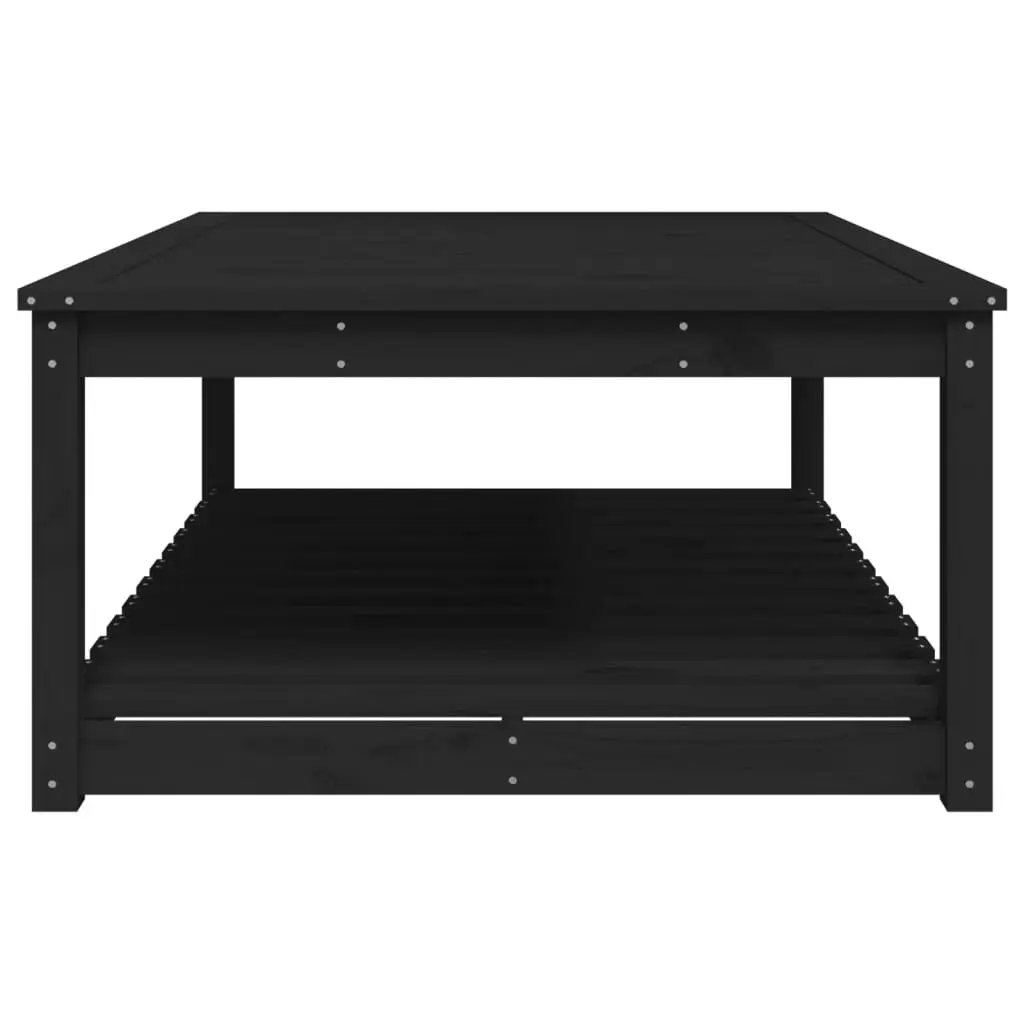 Garden Table 121x82.5x45cm Solid Pine Wood Black Outdoor Patio Furniture