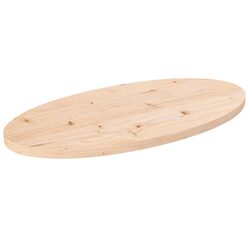 Natural Brown Solid Pine Wood Oval Table Top 70x35cm