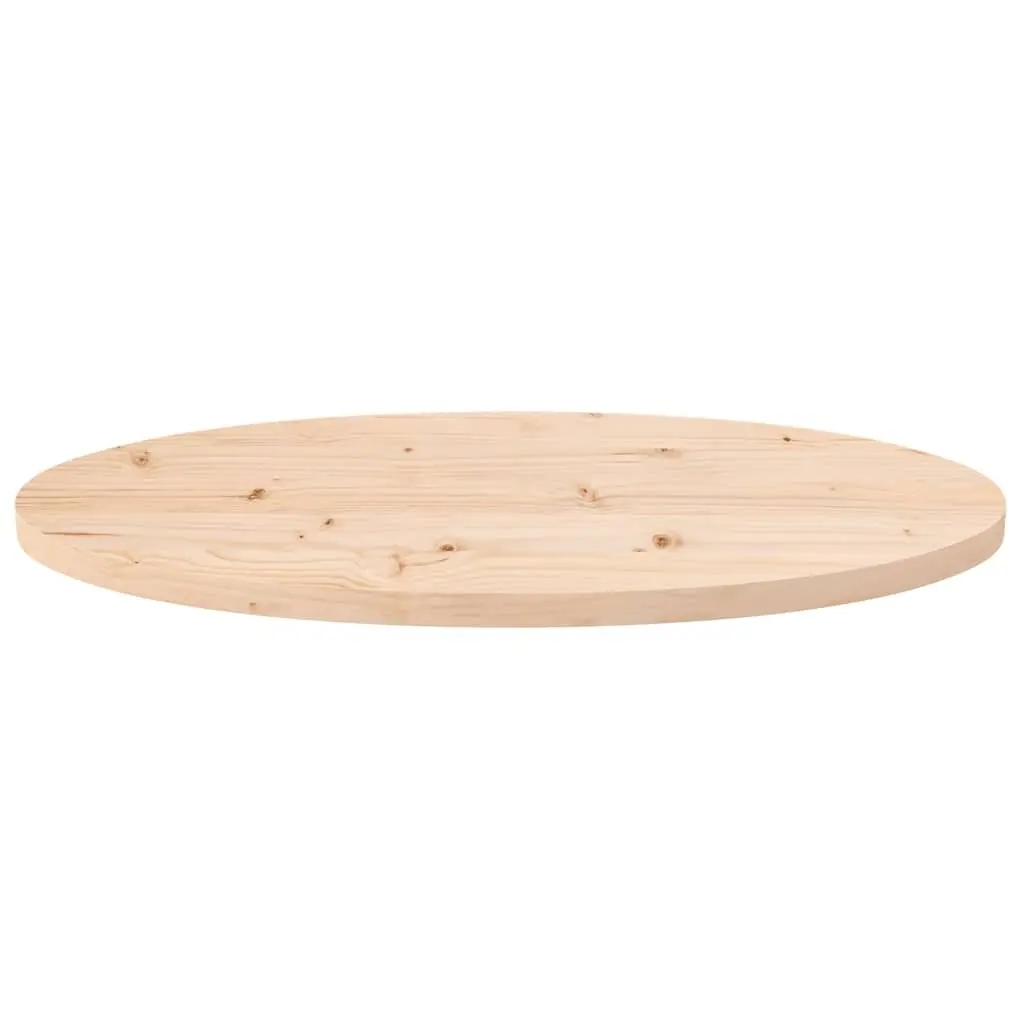 Solid Pine Wood Oval Table Top 70x35cm Natural Brown Replacement Surface