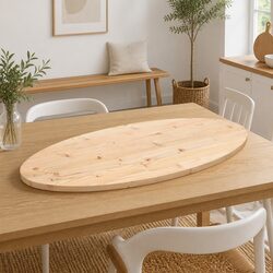Solid Wood Pine Oval Table Top 90x45x2.5 cm Brown Wooden Replacement Surface