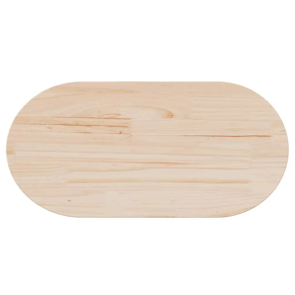 Pine Wood Table Top 70x35cm Oval Brown Unfinished Surface Replacement for Coffee Side Bar