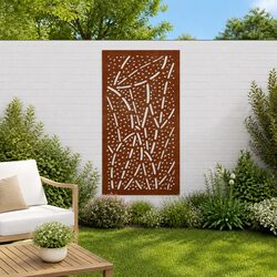Outdoor Metal Wall Decoration - 105x55 cm Leaf Design