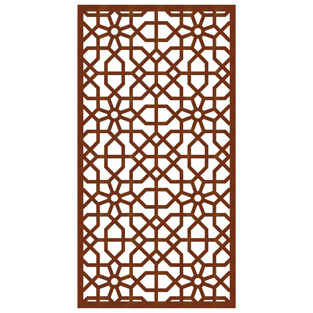 Garden Wall Decoration 105x55 cm Corten Steel Moorish Hollow Design Outdoor