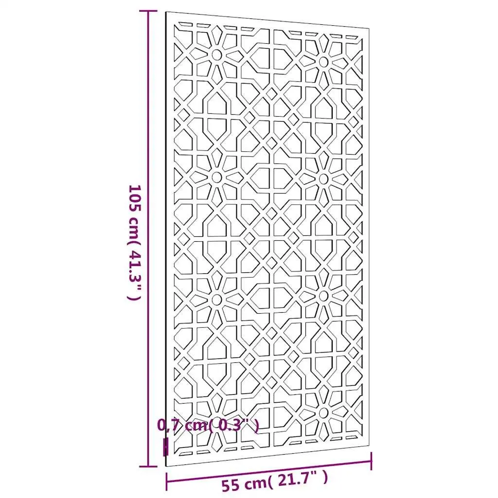 Garden Wall Decoration 105x55 cm Corten Steel Moorish Hollow Design Outdoor
