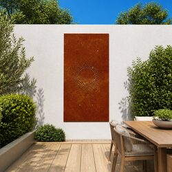 Outdoor Metal Art: Sun Design 105x55 cm for Gardens