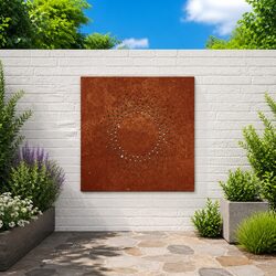 Outdoor Metal Wall Decoration with Sun Pattern 55x55 cm