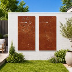 Garden Wall Decoration Metal Flower Design Outdoor Fence Art Panel 105x55cm